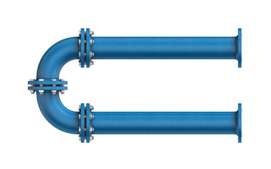 Metal pipe isolated on a white background