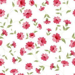 Deurstickers Pink flowers fabric. © Kotkoa