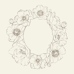 Poppies vintage card.