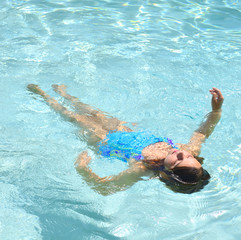 Girl in the pool.