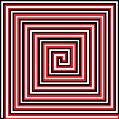 Right angle square spiral with inset path