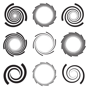 Optical Art Collection of Spirals with clipped edges