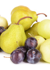 Ripe fruits isolated on white