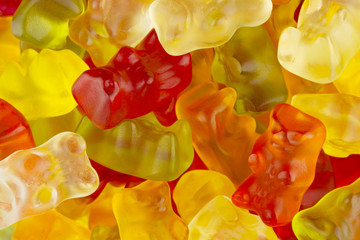 Nahaufnahme Bunte Gummibärchen
