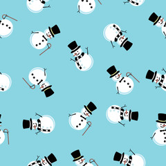 seamless background of the snowman vector