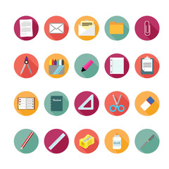 Stationery icons set. Illustration eps10