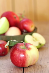 Fototapeta na wymiar Apples on the wooden table