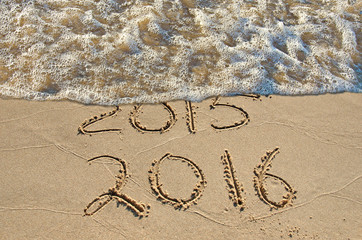New Year 2016 on the seashore