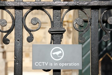 CCTV in operation sign in London