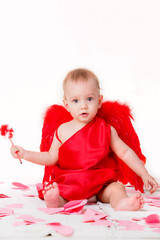 beautiful baby in costume cupid