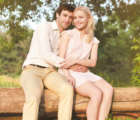 Naklejka premium Young lovely couple on a date