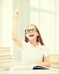 student girl studying at school