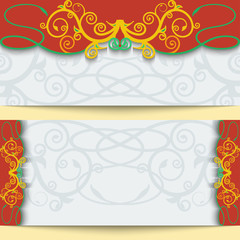 Set of greeting cards or invitations in east style.