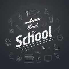 Welcome Back To School Typographical Background