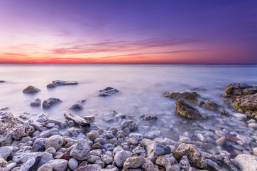 Fototapeta na wymiar splendid marine after sunset landscape