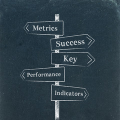 METRICS & PERFORMANCE & KPI Street signs (key indicator)