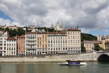Vaporetto of Lyon on the Saône river