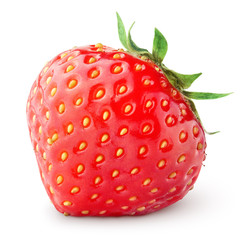 Strawberry berry isolated on white background with clipping path