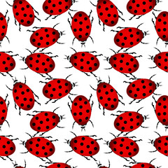 Ladybug seamless pattern © konstan
