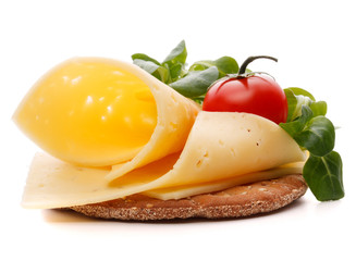 Cheese sandwich isolated on white background cutout