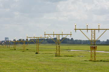 Fototapeta premium cloudscape at airport between the runway lights