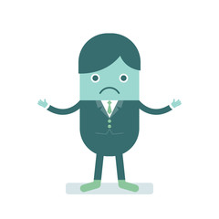 Vector illustration of businessman looking clueless