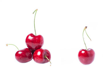 Isolated Red Cherrt on White Background