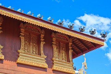 Obraz premium Church roof at Wat Ban Den in Maetang, Chiangmai of Thailand