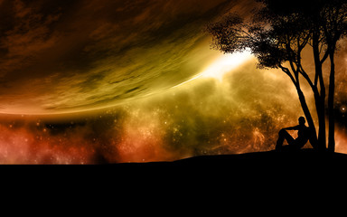 Surreal space scene © Kirsty Pargeter