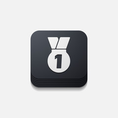 square button: medal