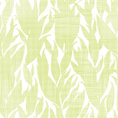 Green leaves textile texture seamless pattern background