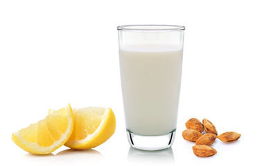 glass of milk isolated on white background