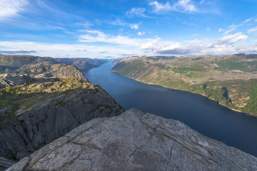 Lysefjorden view from Pulpit Rock in Norway