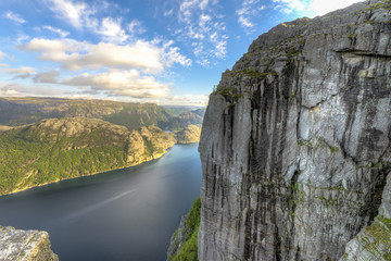 Fototapeta na wymiar Lysefjorden view from Pulpit Rock in Norway