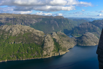 Lysefjorden view from Pulpit Rock in Norway