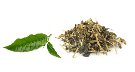 Fototapeta na wymiar aromatic green tea, isolated on white background