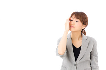 asian businesswoman on white background