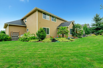 Beautiful backyard landscape