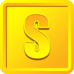 S in gold Color on a Frame background.