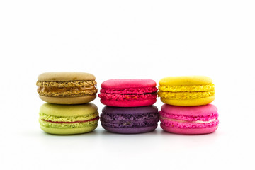 Sweet and colourful french macaroons or macaron, Dessert.