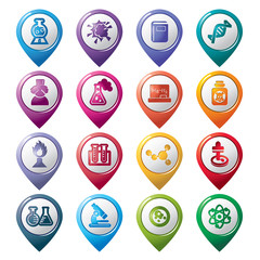 Science and Chemistry Pointer Icons