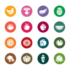 Fruit and Vegetables Color Icons