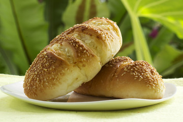 Sesame and garlic bread