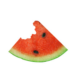 slice of watermelon with bites