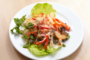 salad with meat