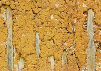 Adobe wall of the old house