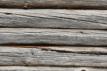 texture of old wooden wall, logs