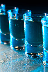Glasses with alcohol
