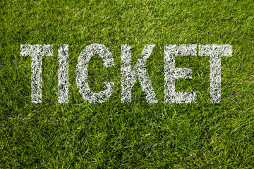 ticket text auf rasen