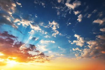 Naklejka na ściany i meble Beautiful cloudscape, sunrise shot